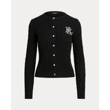 Lauren Ralph Lauren Cable-Knit Cotton Cardigan In Black