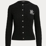 Lauren Ralph Lauren Cable-Knit Cotton Cardigan in Black