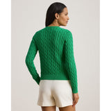 Lauren Ralph Lauren Cable-Knit Cotton Cardigan In Stem