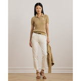 Lauren Ralph Lauren Cable-knit Cotton Polo Jumper In Birch Tan