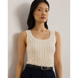 Lauren Ralph Lauren Cable-Knit Sleeveless Jumper In Mascarpone Cream