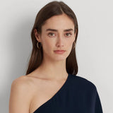 Lauren Ralph Lauren Cape Georgette One-Shoulder Jumpsuit In Lighthouse Navy