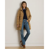 Lauren Ralph Lauren Channel-Quilted Funnelneck Down Coat In Tan