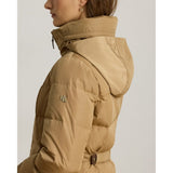 Lauren Ralph Lauren Channel-Quilted Funnelneck Down Coat In Tan