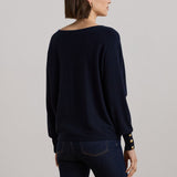 Lauren Ralph Lauren Cotton-Blend Dolman-Sleeve Jumper In Navy