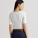 Lauren Ralph Lauren Cotton Boatneck Top white