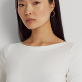 Lauren Ralph Lauren Cotton Boatneck Top white