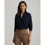 Lauren Ralph Lauren Cotton-modal Surplice Jumper In Navy