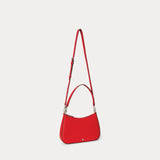 Lauren Ralph Lauren Crosshatch Leather Medium Danni Bag in Bright Vermilion