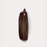 Lauren Ralph Lauren Crosshatch Leather Medium Danni Bag in Dark Garnet