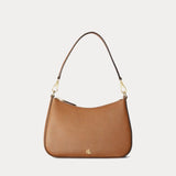 Lauren Ralph Lauren Crosshatch Leather Medium Danni Bag in Tan