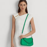 Lauren Ralph Lauren Crosshatch Leather Medium Danni Bag Palm Leaf