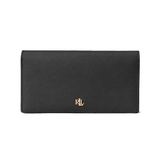 Lauren Ralph Lauren Crosshatch Leather Slim Wallet Black
