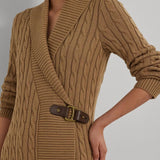 Lauren Ralph Lauren Donato Buckle Cardigan In Classic Camel