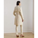 Lauren Ralph Lauren Double-Breasted Cotton-Blend Trench Coat in Mascarpone Cream