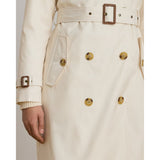 Lauren Ralph Lauren Double-Breasted Cotton-Blend Trench Coat in Mascarpone Cream