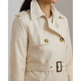 Lauren Ralph Lauren Double-Breasted Cotton-Blend Trench Coat in Mascarpone Cream