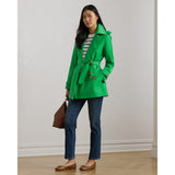 Lauren Ralph Lauren Double-Breasted Cotton-Blend Trench Coat in Stem
