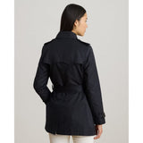 Lauren Ralph Lauren Double-Breasted Cotton-Blend Trench Coatt in Dark Navy