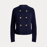Lauren Ralph Lauren Double-Breasted Cotton Jumper Jacket in Navy