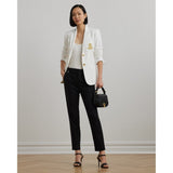 Lauren Ralph Lauren Double-Faced Stretch Cotton Trouser In Black