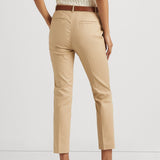 Lauren Ralph Lauren Double-Faced Stretch Cotton Trouser in Tan