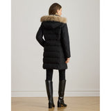 Lauren Ralph Lauren Faux-Fur-Trim Hooded Down Coat In Black