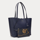 Lauren Ralph Lauren Faux-Leather Large Reversible Tote Bag In Refined Navy