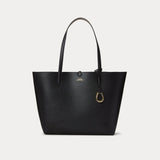 Lauren Ralph Lauren Faux-Leather Reversible Tote in Black / Taupe