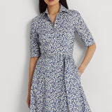 Lauren Ralph Lauren Floral Belted Cotton-Blend Shirtdress