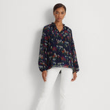 Lauren Ralph Lauren Floral Crinkle Georgette Blouse