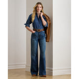 Lauren Ralph Lauren High-Rise Wide-Leg Jean In Atecco Wash