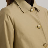 Lauren Ralph Lauren Hooded Cotton-Blend Balmacaan Coat In Birch Tan
