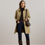 Lauren Ralph Lauren Hooded Cotton-Blend Balmacaan Coat In Birch Tan