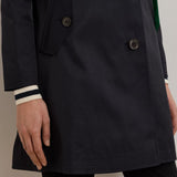 Lauren Ralph Lauren Hooded Cotton-Blend Balmacaan Coat In Dark Navy