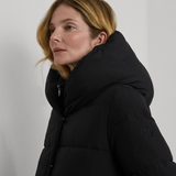Lauren Ralph Lauren Insulated Hooded Down Coat In Black