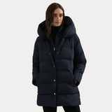 Lauren Ralph Lauren Insulated Hooded Down Coat In Dark Navy