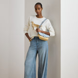 Lauren Ralph Lauren Intarsia-Knit Golden Retriever Jumper in White Multi