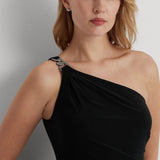 Lauren Ralph Lauren Jersey One-Shoulder Gown