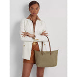 Lauren Ralph Lauren Medium Keaton Nylon Tote Bag in Clay