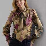 Lauren Ralph Lauren Klaryce Floral Top In Tan/Multi