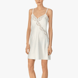 Lauren Ralph Lauren Lace Trim Signature Satin Chemise, Ivory