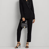 Lauren Ralph Lauren Leather Medium Tanner Crossbody Bag In Black