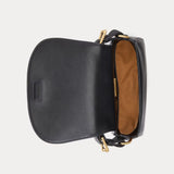 Lauren Ralph Lauren Leather Medium Tanner Crossbody Bag In Black