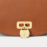 Lauren Ralph Lauren Leather Medium Tanner Crossbody Bag In Tan