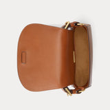 Lauren Ralph Lauren Leather Medium Tanner Crossbody Bag In Tan