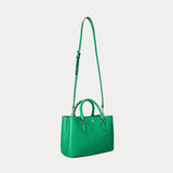 Lauren Ralph Lauren Leather Small Marcy Satchel Palm Leaf