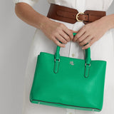 Lauren Ralph Lauren Leather Small Marcy Satchel Palm Leaf