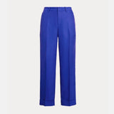 Lauren Ralph Lauren Linen-Blend Twill Cropped Trousers In New Sapphire