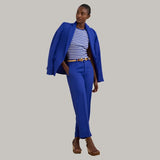 Lauren Ralph Lauren Linen-Blend Twill Cropped Trousers In New Sapphire